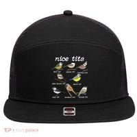 Nice Tits Funny Bird Watching Birdwatcher 7 Panel Mesh Trucker Snapback Hat thumb 0