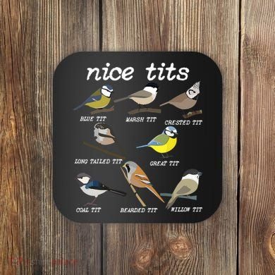 Nice Tits Funny Bird Watching Birdwatcher Coaster
