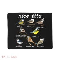 Nice Tits Funny Bird Watching Birdwatcher Mousepad thumb 0