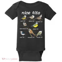 Nice Tits Funny Bird Watching Birdwatcher Baby Bodysuit thumb 0