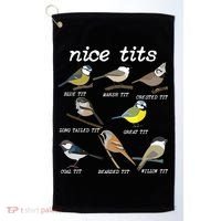 Nice Tits Funny Bird Watching Birdwatcher Golf Towel thumb 0