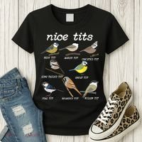 Nice Tits Funny Bird Watching Birdwatcher Women's T-Shirt thumb 3
