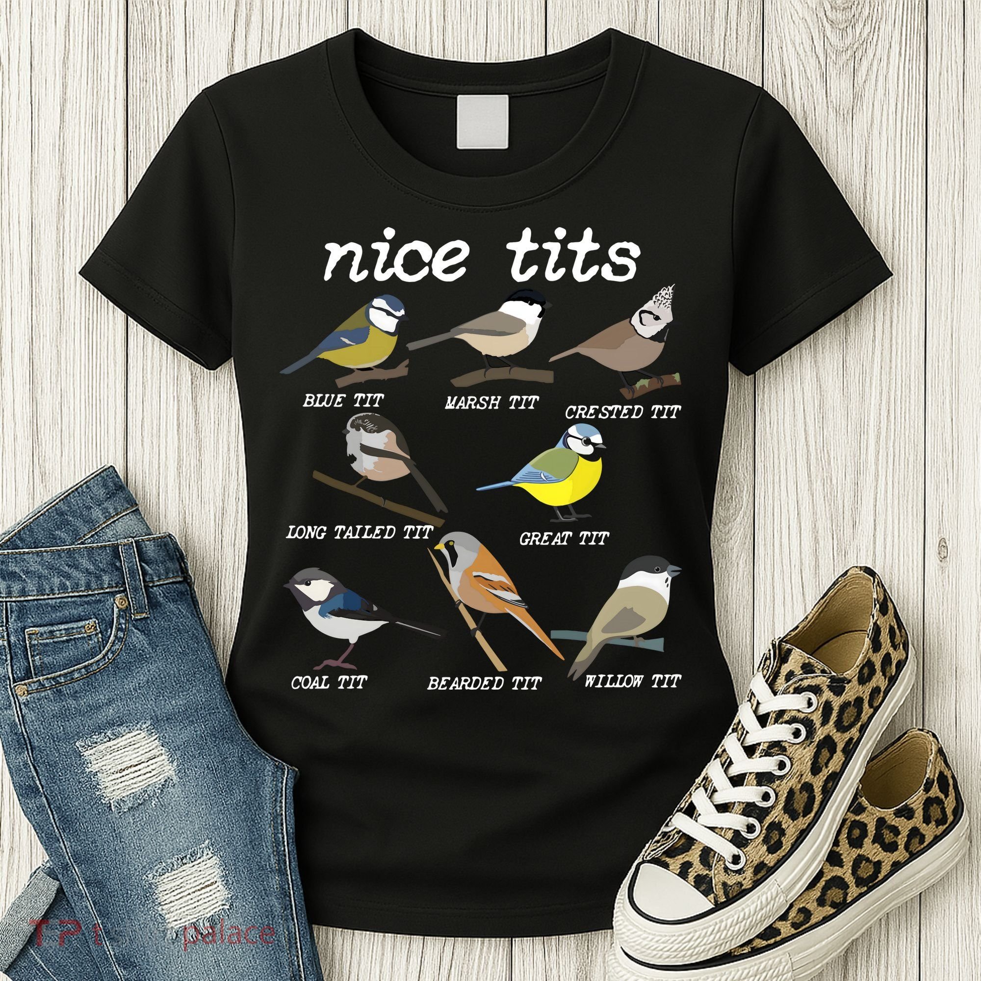 Nice Tits Funny Bird Watching Birdwatcher Women's T-Shirt