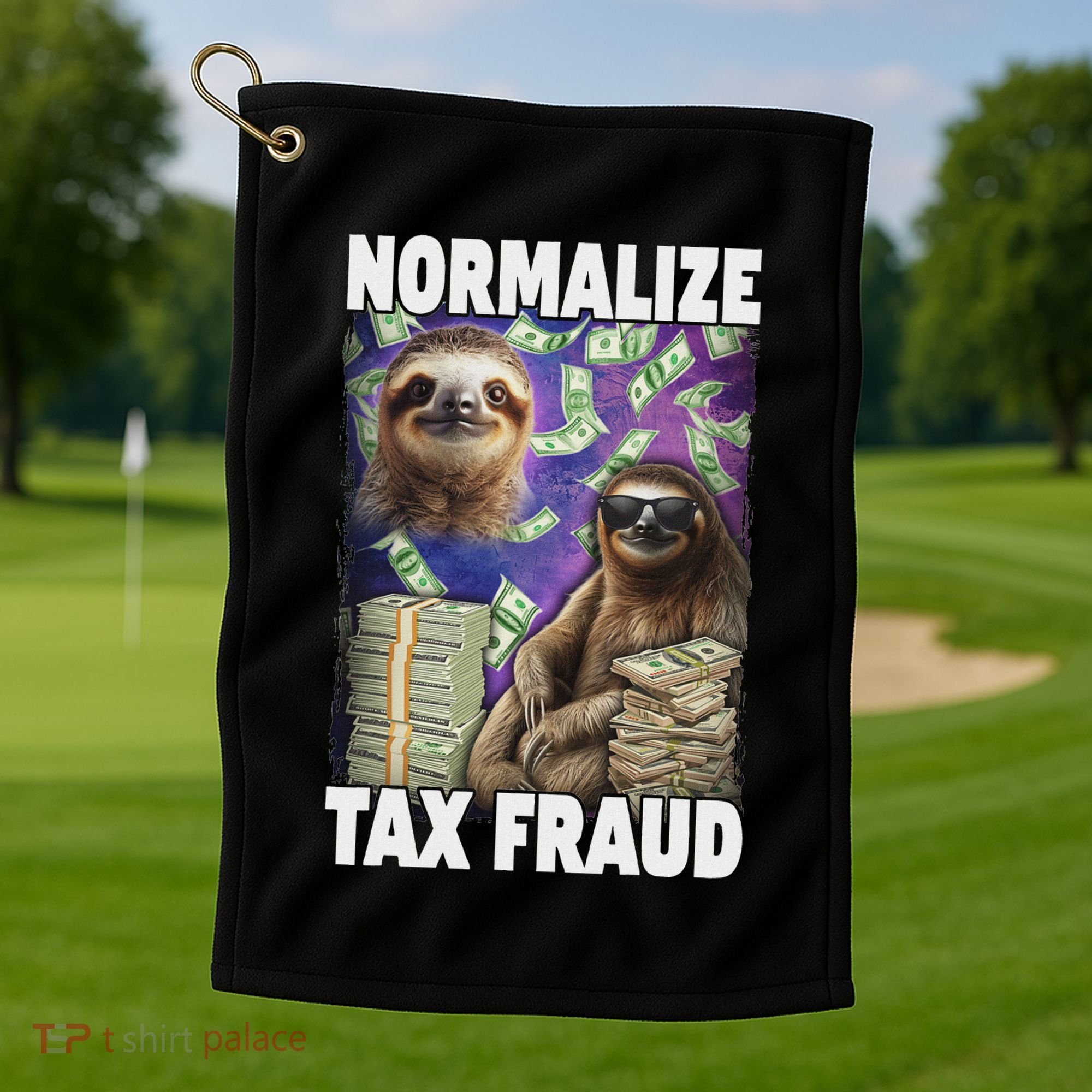 Normalize Tax Fraud Golf Towel