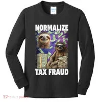 Normalize Tax Fraud Kids Long Sleeve Shirt thumb 0