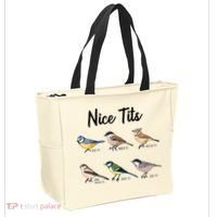 Nice Tits Funny Bird Watching Birding Tote Bag thumb 2