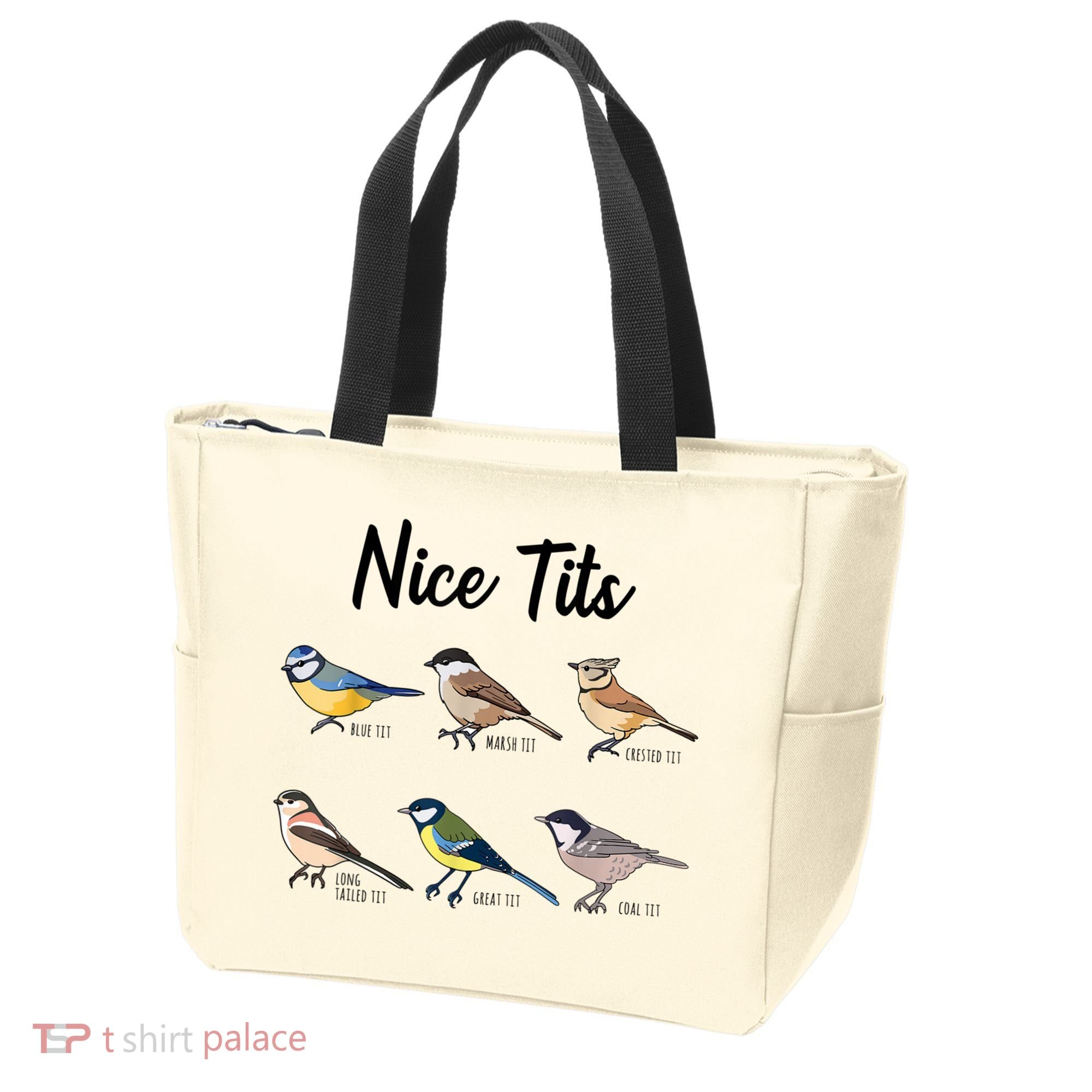 Nice Tits Funny Bird Watching Birding Tote Bag