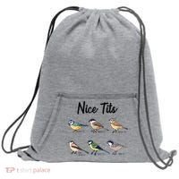 Nice Tits Funny Bird Watching Birding Sweatshirt Cinch Pack Bag thumb 0