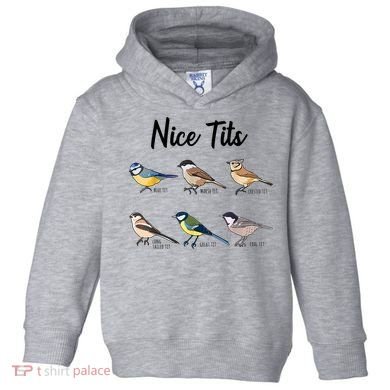 Nice Tits Funny Bird Watching Birding Toddler Hoodie