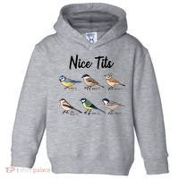 Nice Tits Funny Bird Watching Birding Toddler Hoodie thumb 0