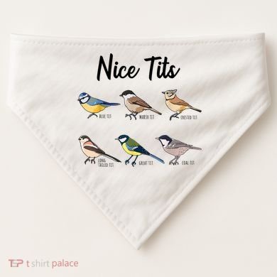 Nice Tits Funny Bird Watching Birding USA-Made Doggie Bandana