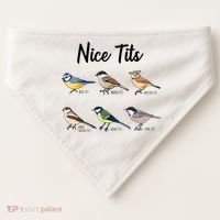 Nice Tits Funny Bird Watching Birding USA-Made Doggie Bandana thumb 0