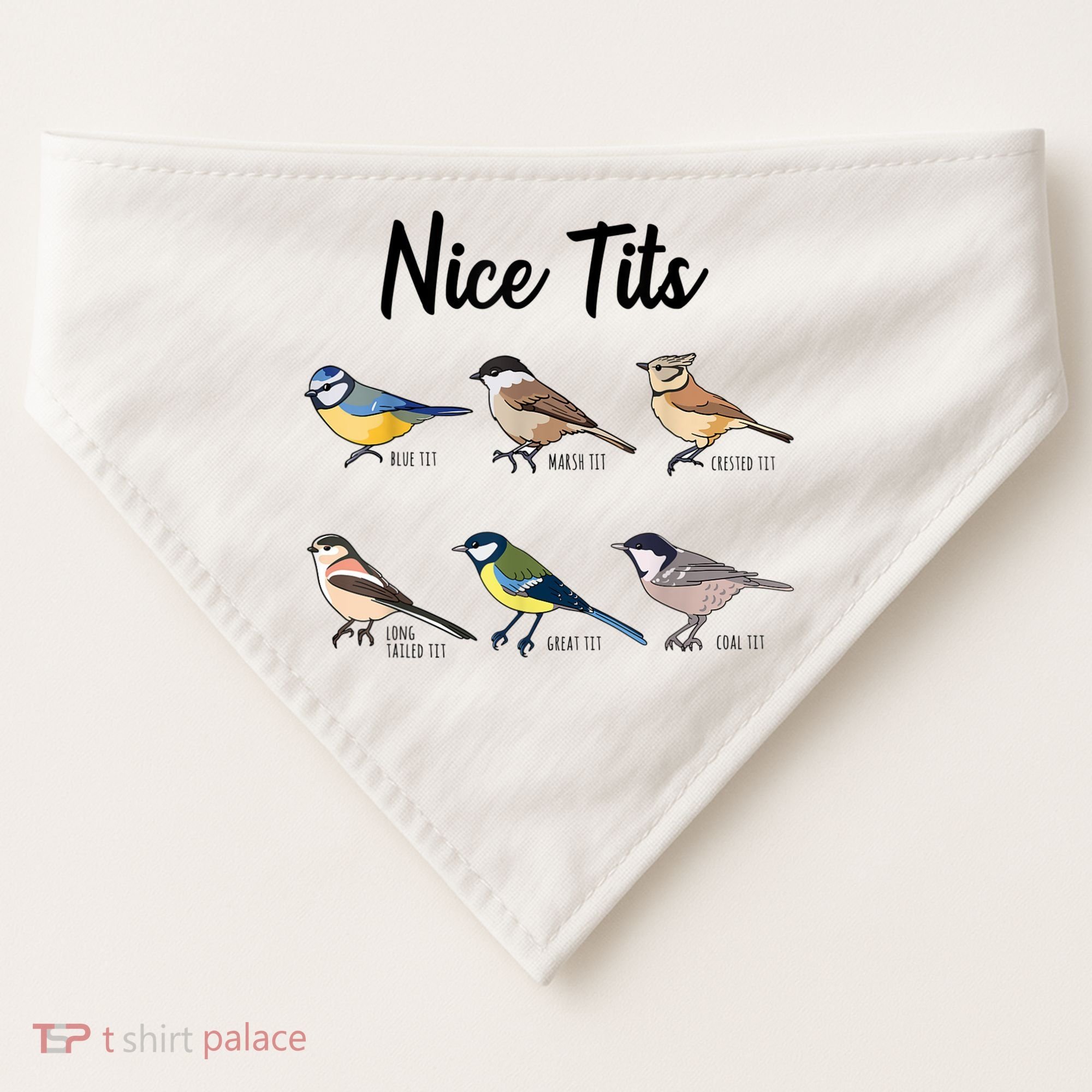 Nice Tits Funny Bird Watching Birding USA-Made Doggie Bandana