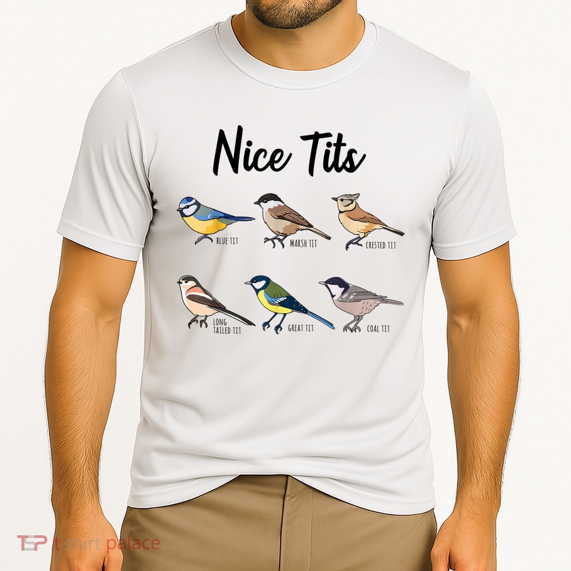 Nice Tits Funny Bird Watching Birding Cooling Performance Crew T-Shirt