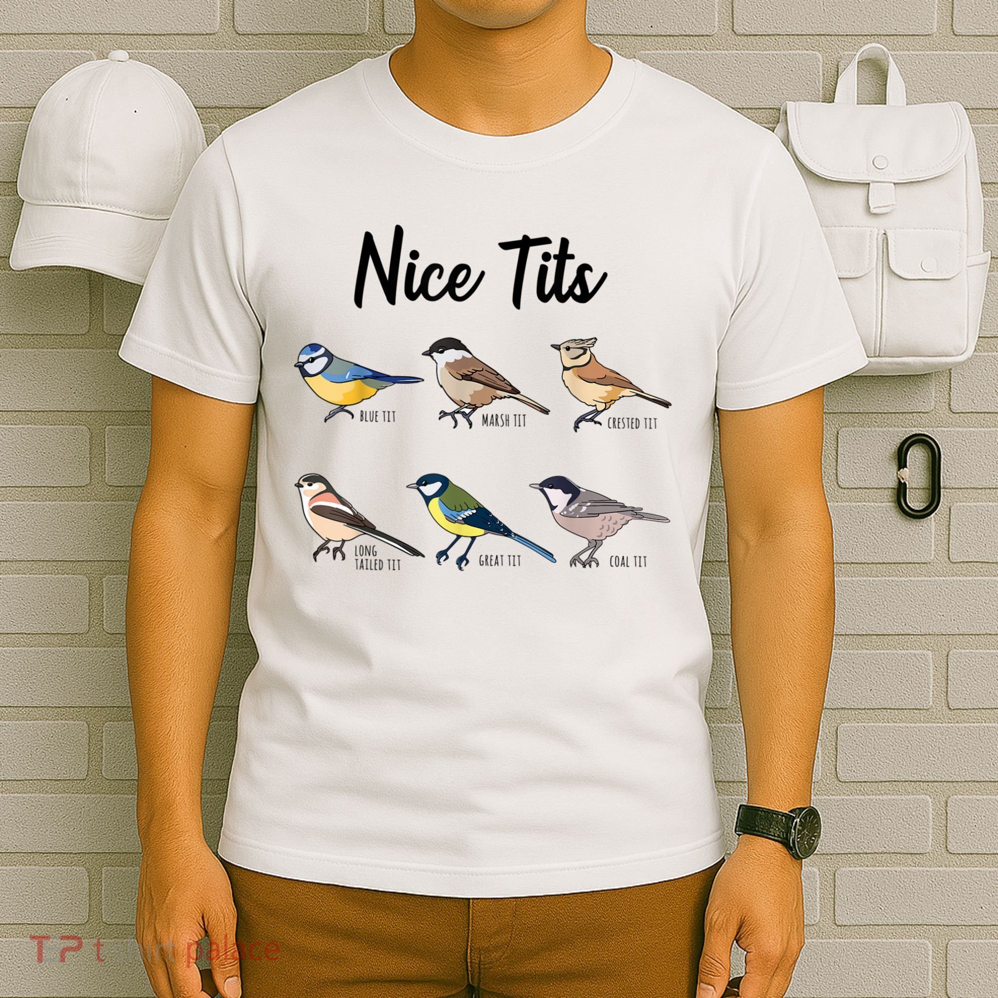 Nice Tits Funny Bird Watching Birding T-Shirt