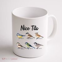 Nice Tits Funny Bird Watching Birding Coffee Mug thumb 1