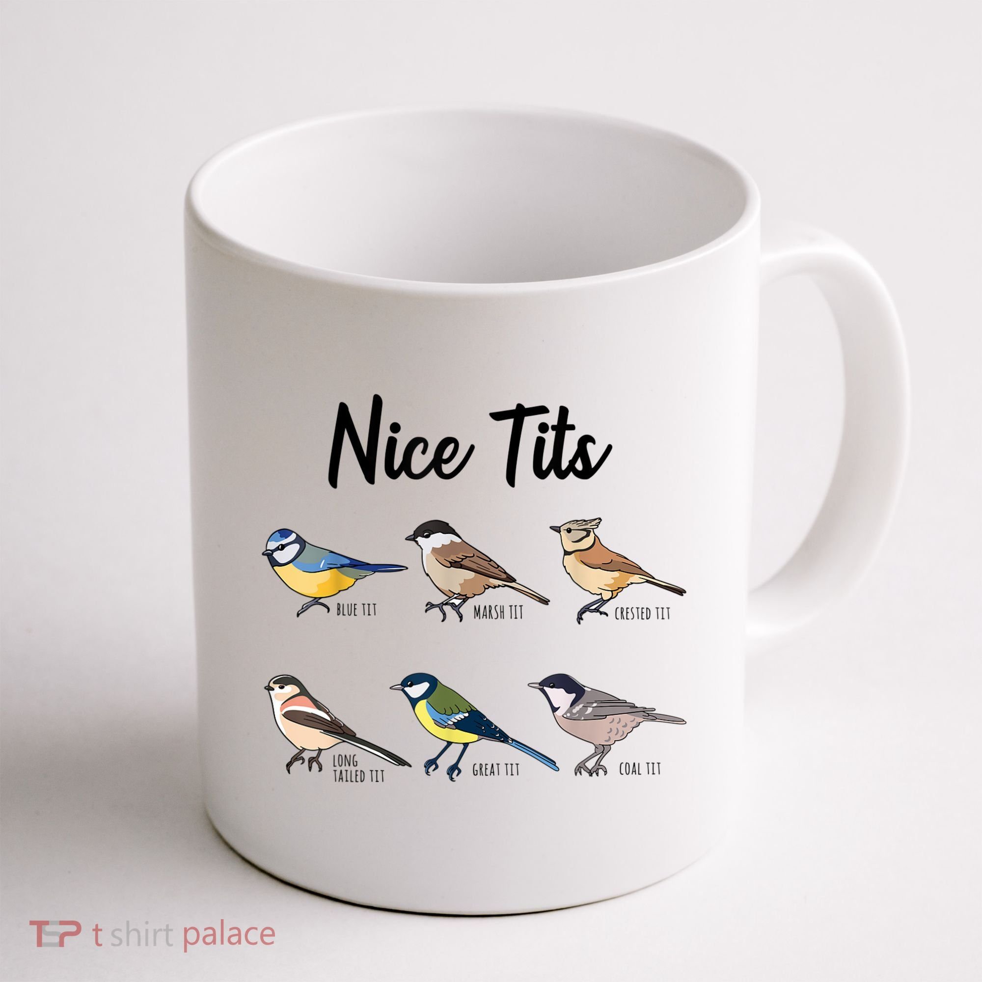 Nice Tits Funny Bird Watching Birding Coffee Mug