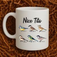 Nice Tits Funny Bird Watching Birding Coffee Mug thumb 2