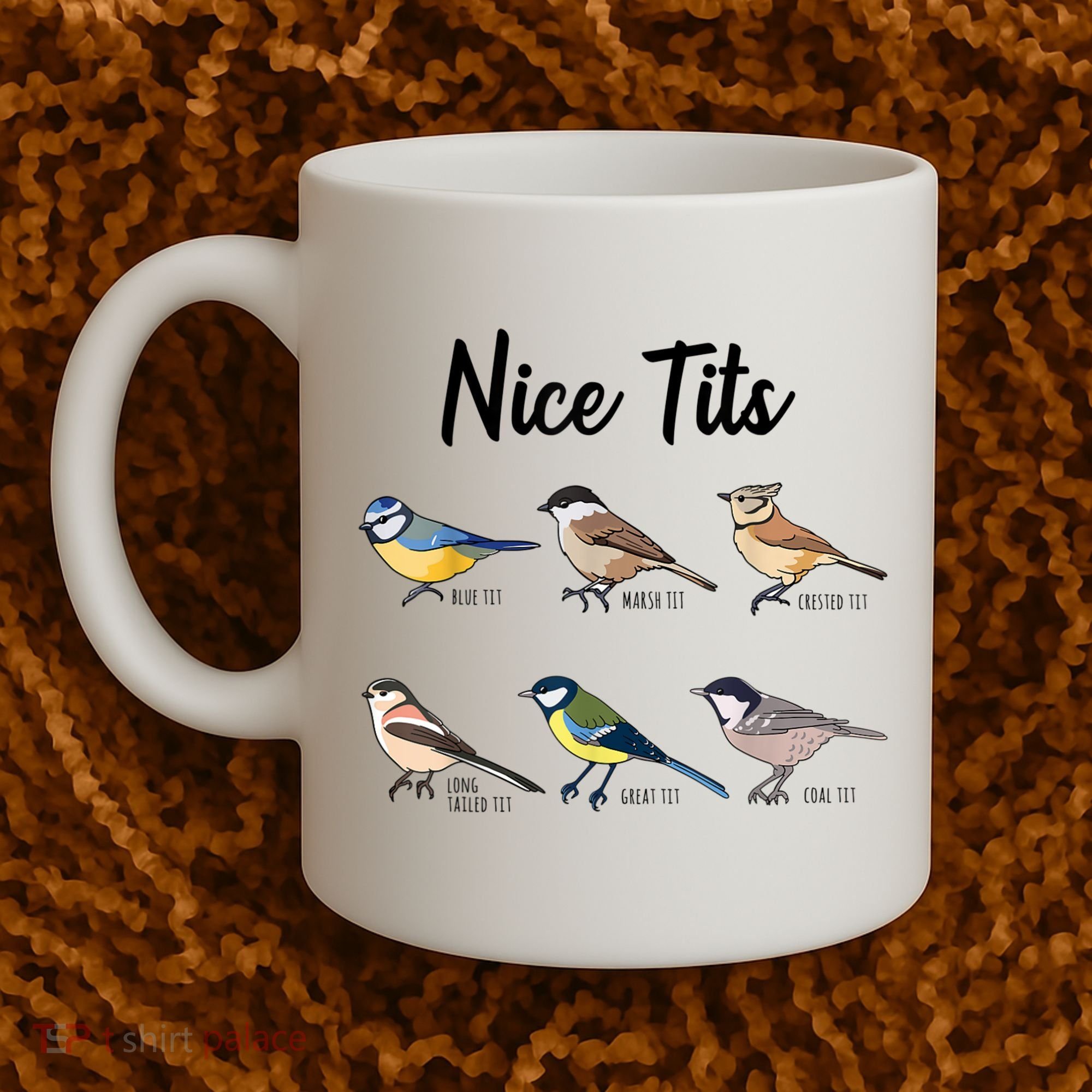Nice Tits Funny Bird Watching Birding Coffee Mug