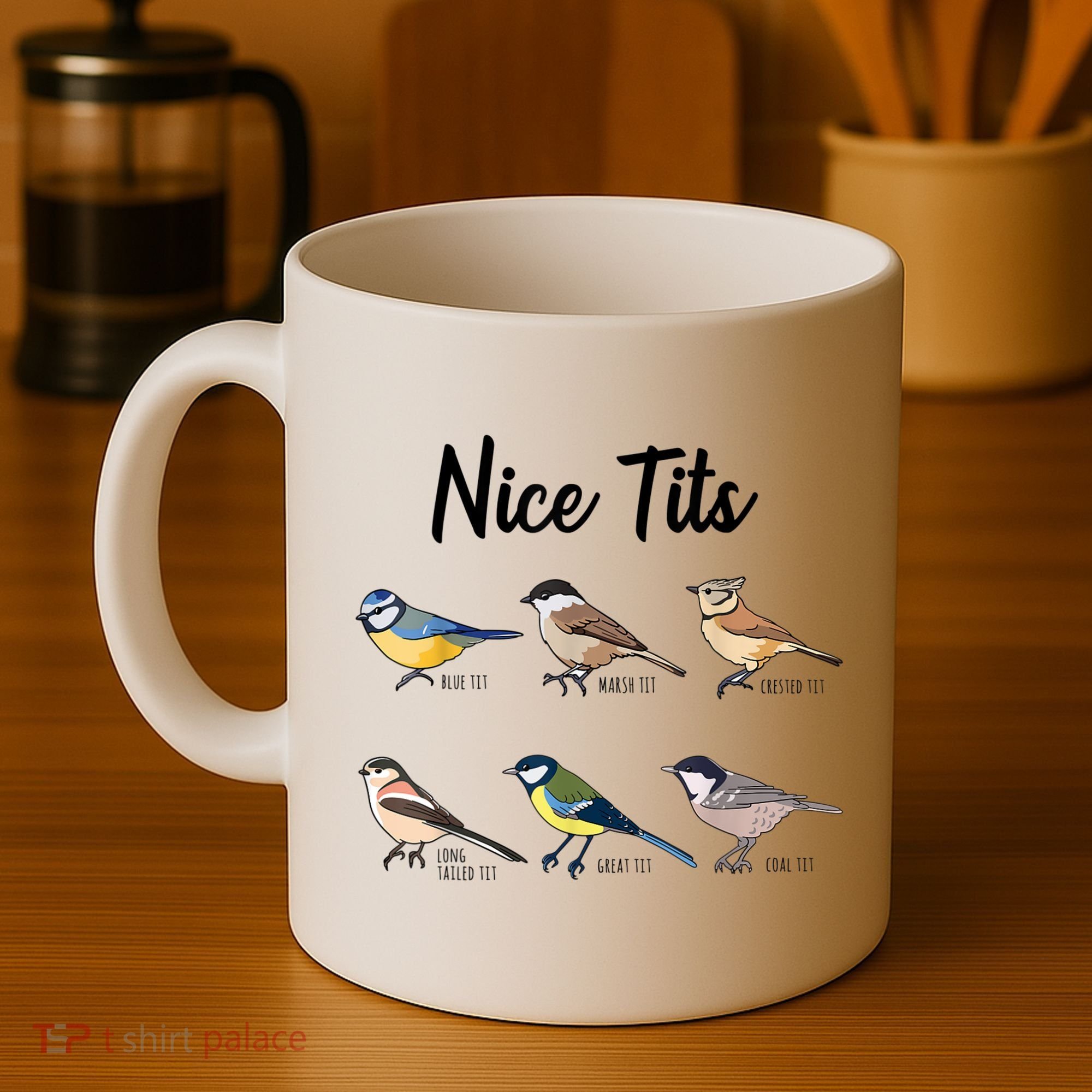 Nice Tits Funny Bird Watching Birding Coffee Mug