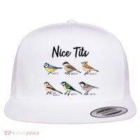 Nice Tits Funny Bird Watching Birding Flat Bill Trucker Hat thumb 0