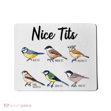 Nice Tits Funny Bird Watching Birding Mousepad