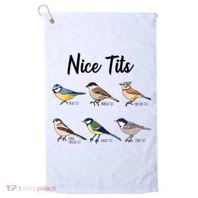 Nice Tits Funny Bird Watching Birding Golf Towel