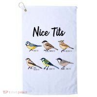 Nice Tits Funny Bird Watching Birding Golf Towel thumb 0