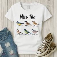 Nice Tits Funny Bird Watching Birding Women's T-Shirt thumb 3