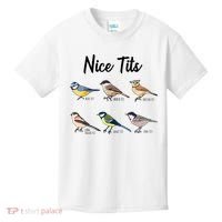 Nice Tits Funny Bird Watching Birding Kids T-Shirt thumb 0