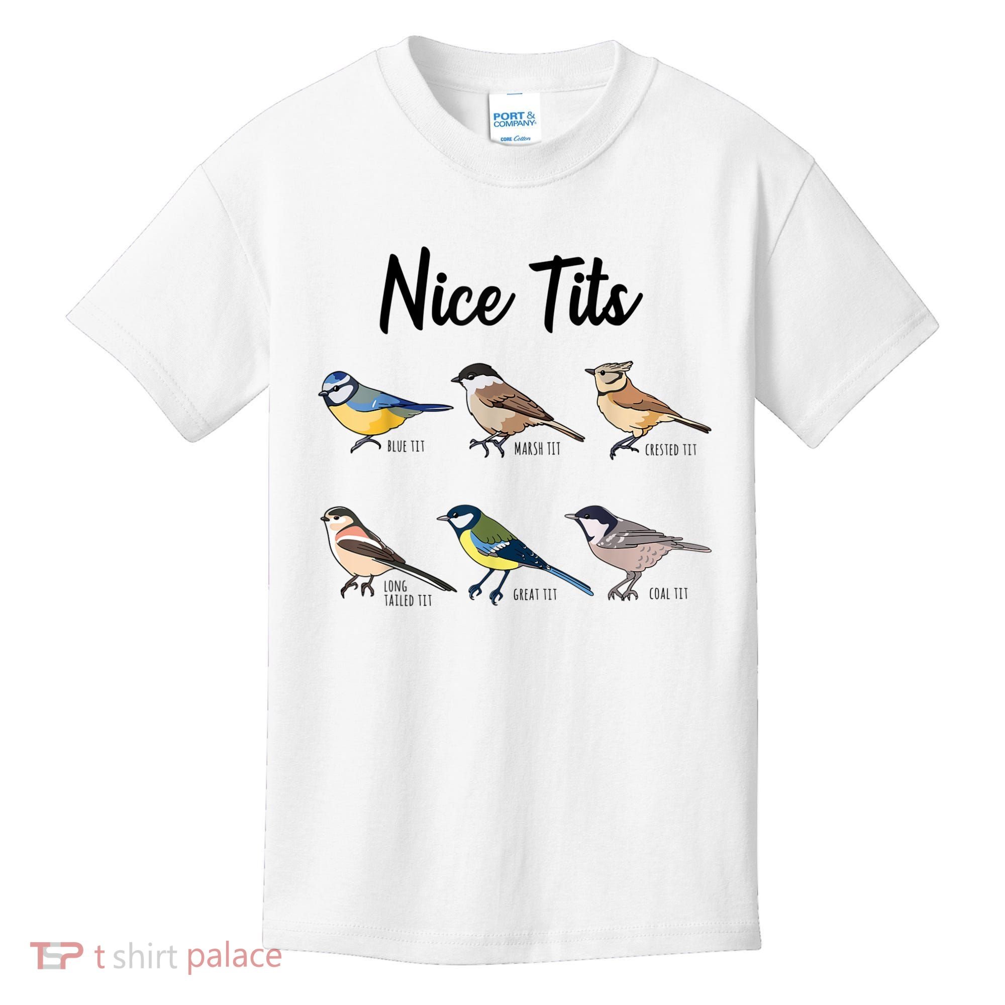 Nice Tits Funny Bird Watching Birding Kids T-Shirt