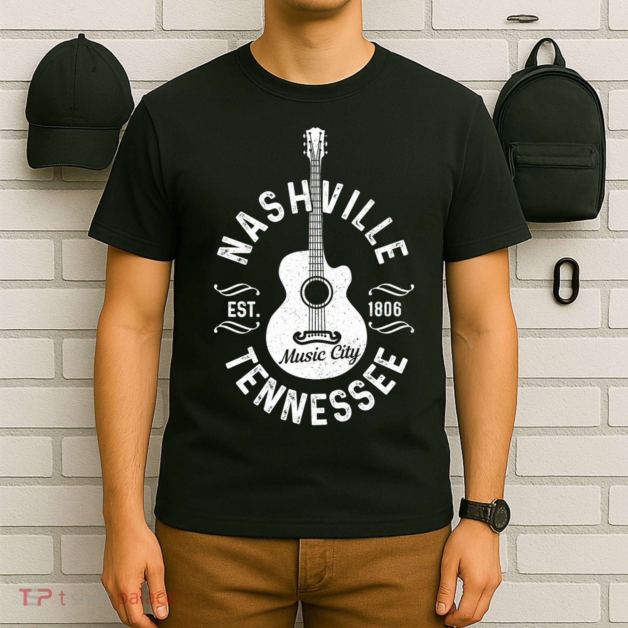 Nashville Tennessee Guitar Country Music City Souvenir Gift T-Shirt