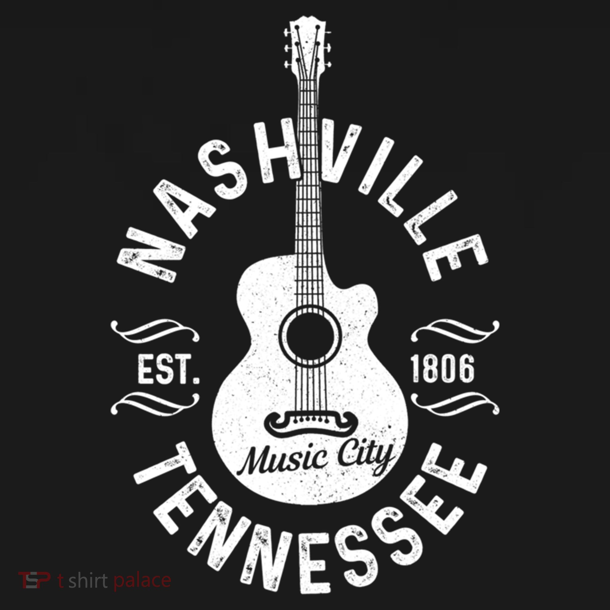 Nashville Tennessee Guitar Country Music City Souvenir Gift T-Shirt