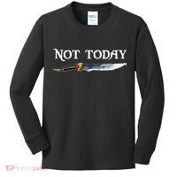 Not Today GOT Sword Kids Long Sleeve Shirt thumb 0