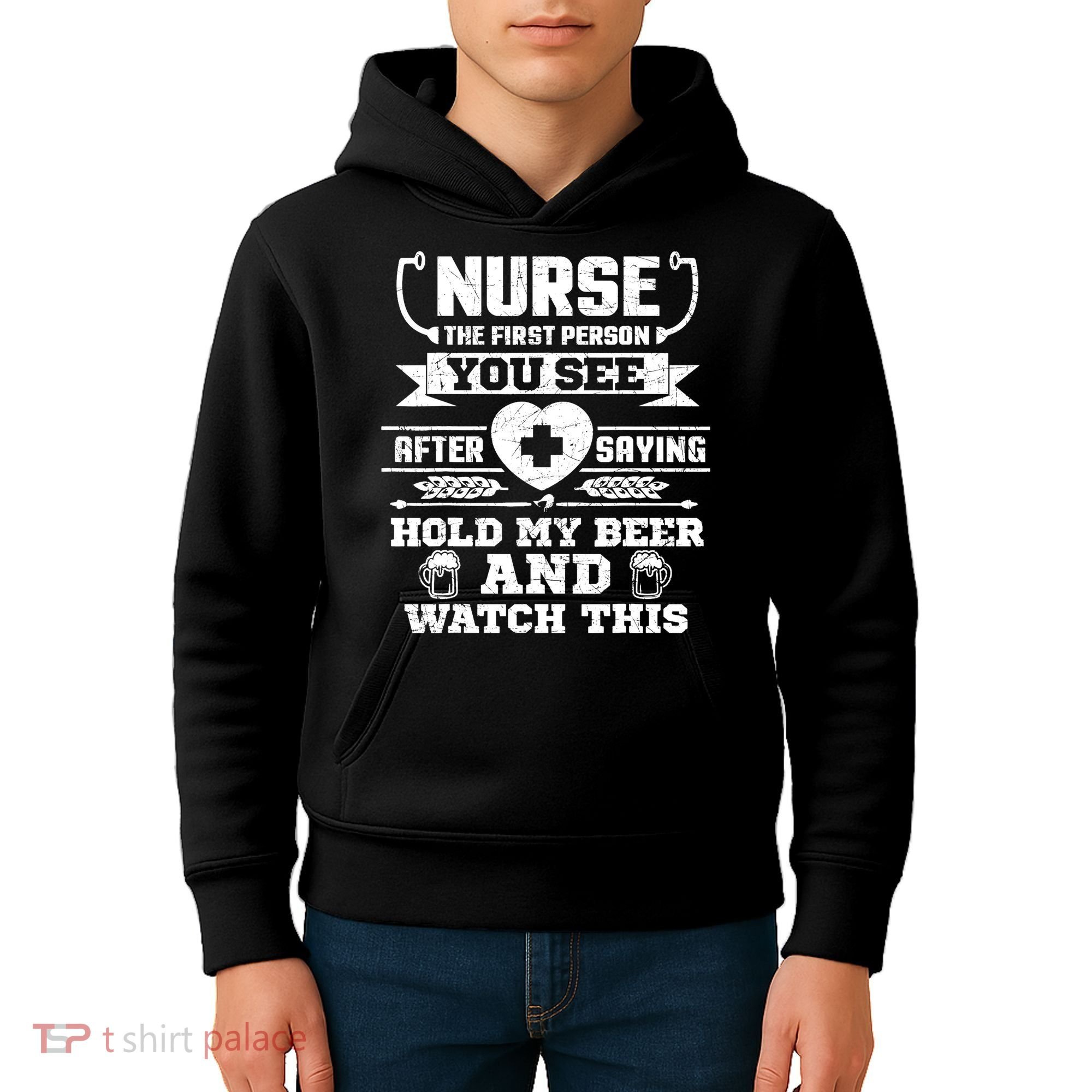 Nurse Tee Hold My Beer and Watch This! Kids Hoodie