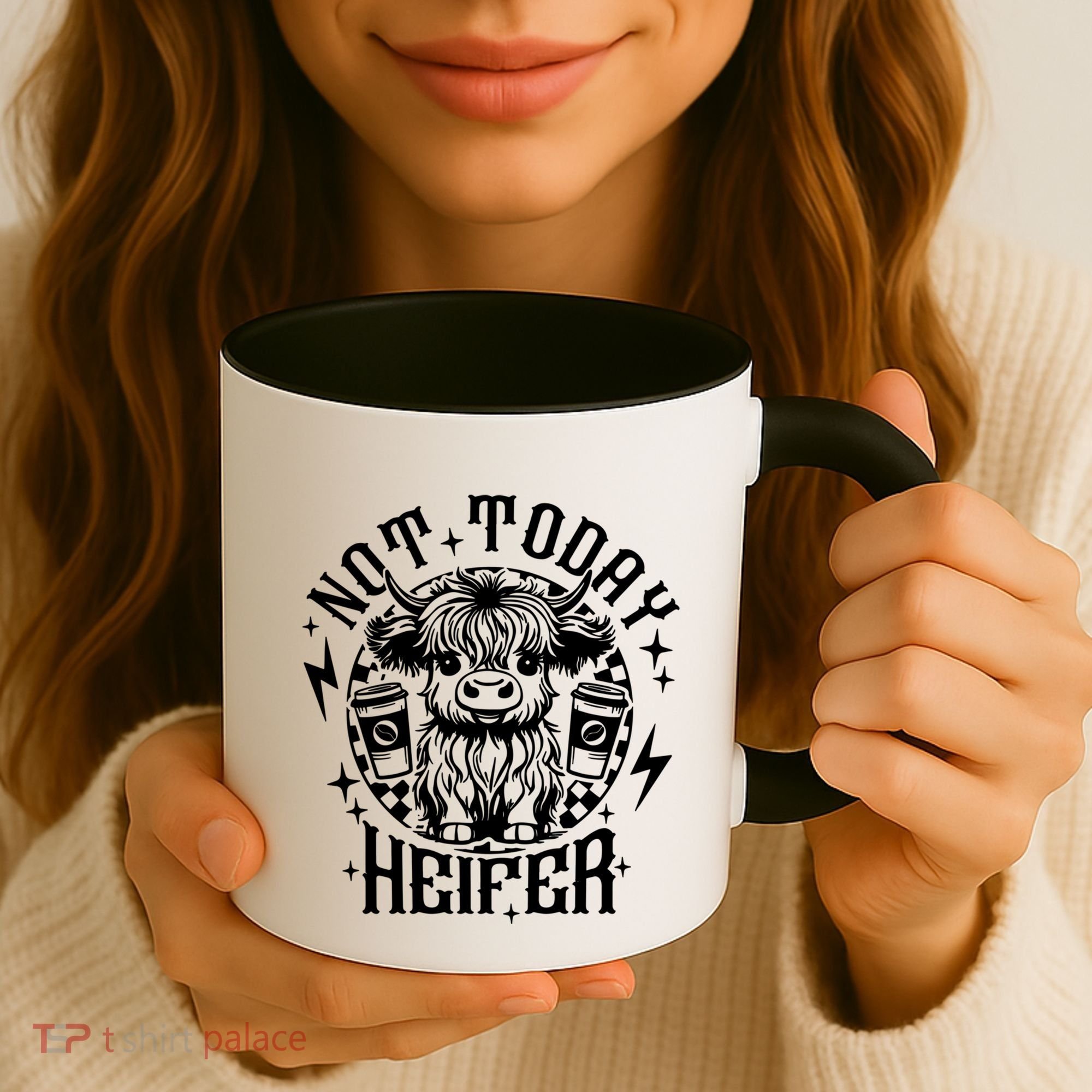 Not Today Heifer Not My Pasture Not My Bullshit Floral Gift Coffee Mug