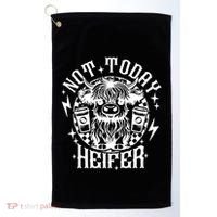 Not Today Heifer Not My Pasture Not My Bullshit Floral Gift Golf Towel thumb 0