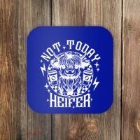 Not Today Heifer Not My Pasture Not My Bullshit Floral Gift Coaster thumb 0