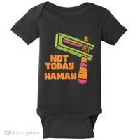 Not Today Haman Costume Purim Queen Esther Party Groggers Baby Bodysuit thumb 0