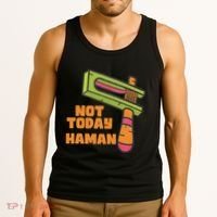 Not Today Haman Costume Purim Queen Esther Party Groggers Tank Top thumb 3