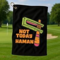 Not Today Haman Costume Purim Queen Esther Party Groggers Golf Towel thumb 1