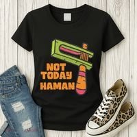Not Today Haman Costume Purim Queen Esther Party Groggers Women's T-Shirt thumb 3