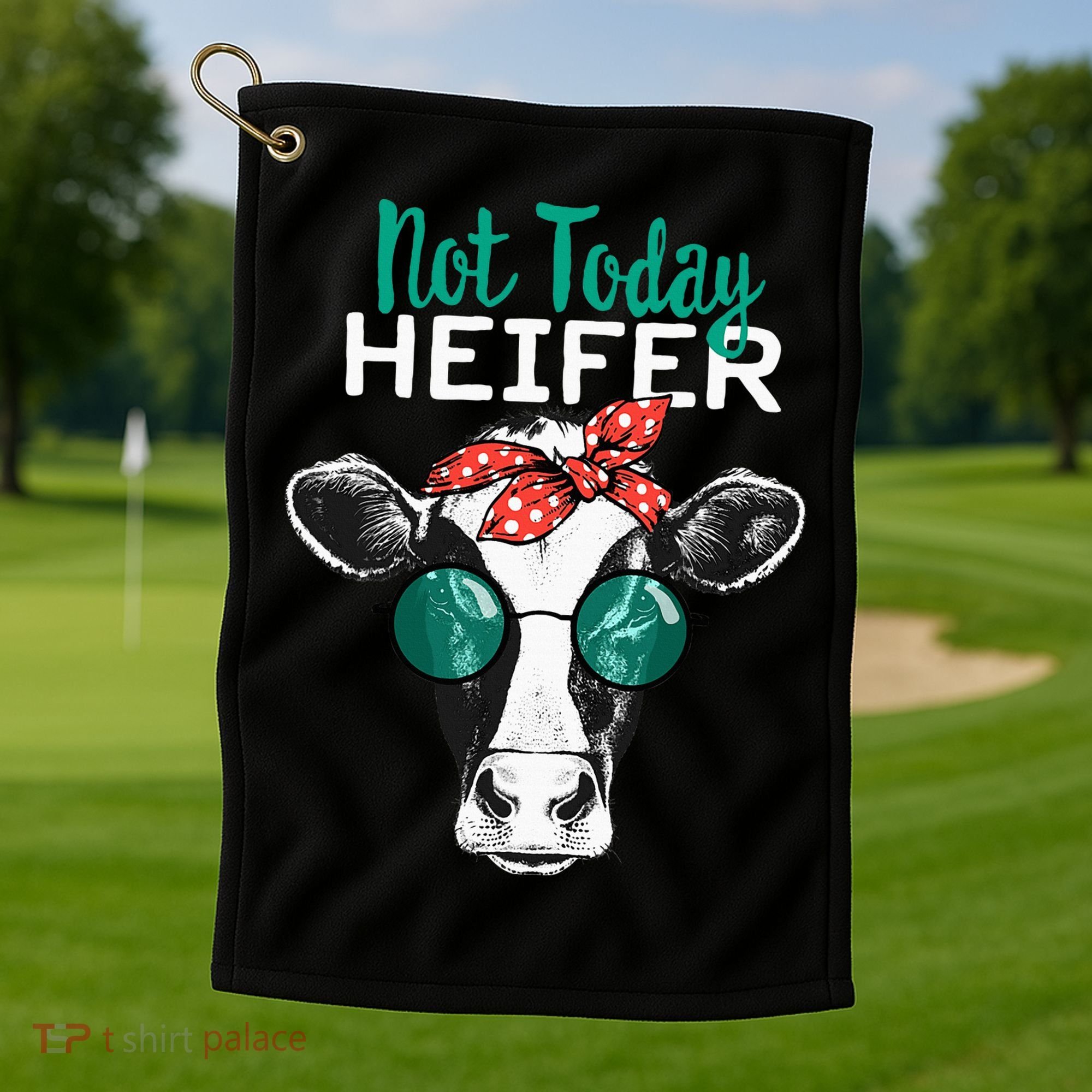 Not Today Heifer Country Sayings Golf Towel