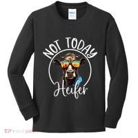 Not Today Heifer Funny Country Life Kids Long Sleeve Shirt thumb 0