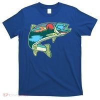 Nature Trout Illustration Vintage Fly Fishing Retro Graphic Gift T-Shirt thumb 0