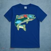 Nature Trout Illustration Vintage Fly Fishing Retro Graphic Gift T-Shirt thumb 5
