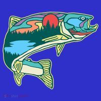 Nature Trout Illustration Vintage Fly Fishing Retro Graphic Gift T-Shirt thumb 7