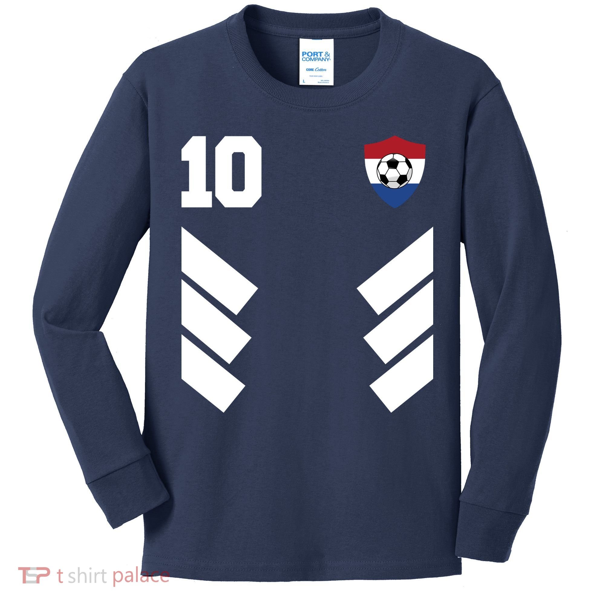 Netherlands Team Jersey Soccer Crest Kids Long Sleeve Shirt