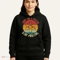 Nerd Think Like A Proton Stay Positive Retro Chemistry Hoodie thumb 5