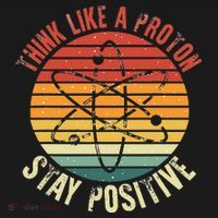 Nerd Think Like A Proton Stay Positive Retro Chemistry Women's Hoodie thumb 2